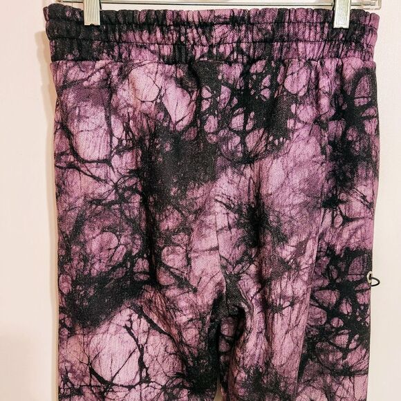 Boohoo Man x Burna Boy Tie Dye Fleece Toggle Mens Sweatpants Purple Medium - Picture 6 of 12